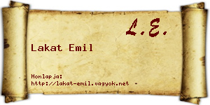Lakat Emil névjegykártya